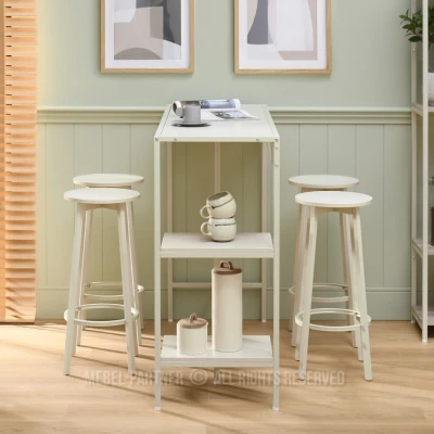 Barový stůl se stoličkami RONAL - krémový