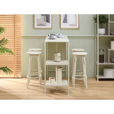 Barový stůl se stoličkami RONAL - krémový