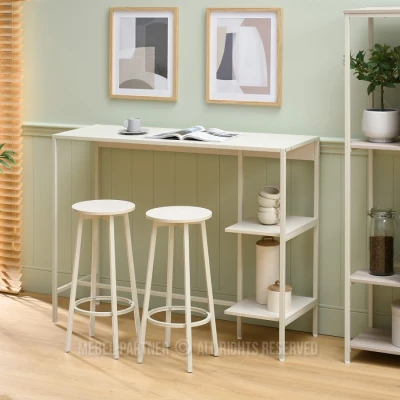 Barový stůl se stoličkami RONAL - krémový
