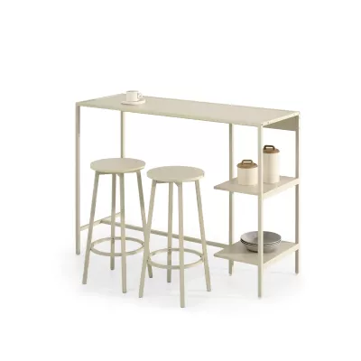 Barový stůl se stoličkami RONAL - krémový