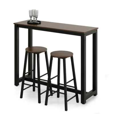 Barový set SERGIO - ořech / černý