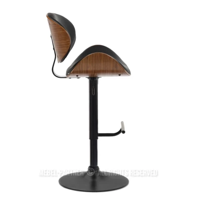 Otočná barová židle MYRTEL - černá / ořech