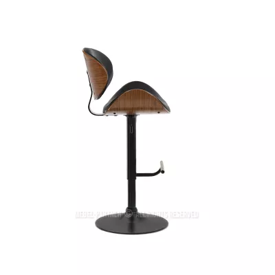 Otočná barová židle MYRTEL - černá / ořech