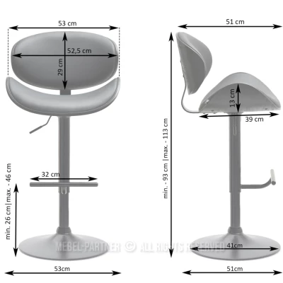 Otočná barová židle MYRTEL - černá / ořech