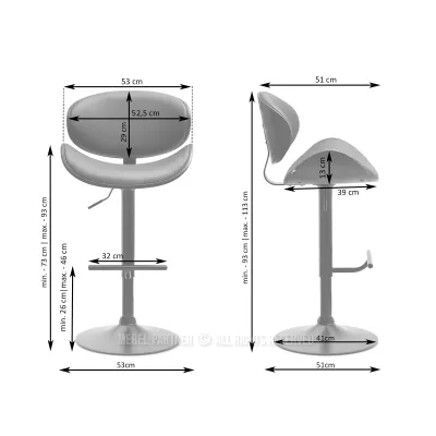 Otočná barová židle MYRTEL - černá / ořech
