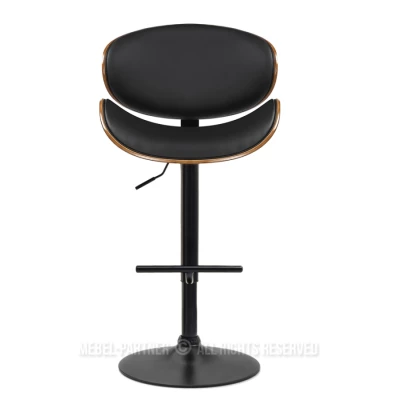 Otočná barová židle MYRTEL - černá / ořech