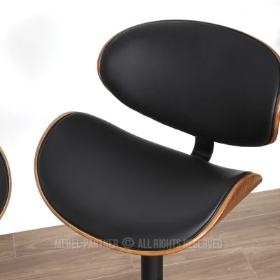 Otočná barová židle MYRTEL - černá / ořech