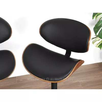 Otočná barová židle MYRTEL - černá / ořech