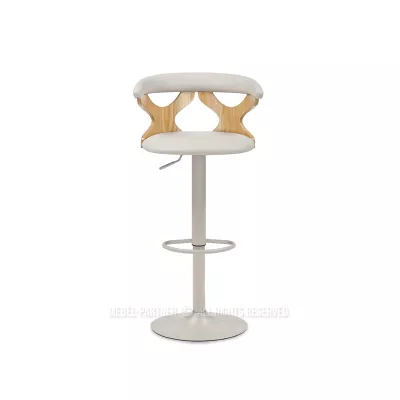 Designová barová židle ANELIS - šedá / dub