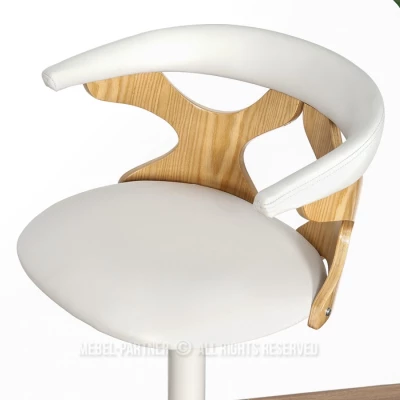 Designová barová židle ANELIS - šedá / dub