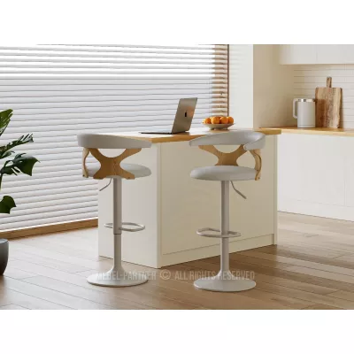 Designová barová židle ANELIS - šedá / dub