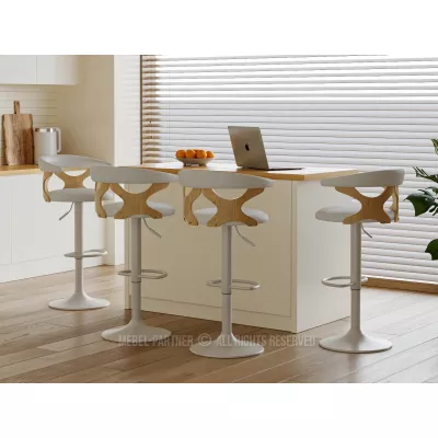 Designová barová židle ANELIS - šedá / dub