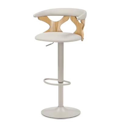 Designová barová židle ANELIS - šedá / dub