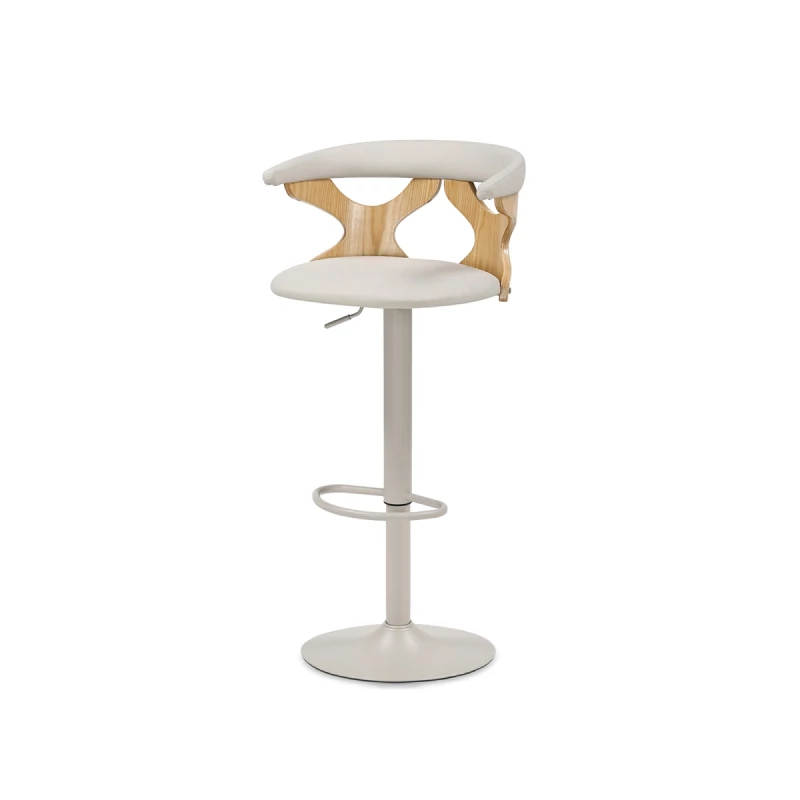 Designová barová židle ANELIS - šedá / dub