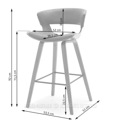 Barová židle JIMENA - dub / černá