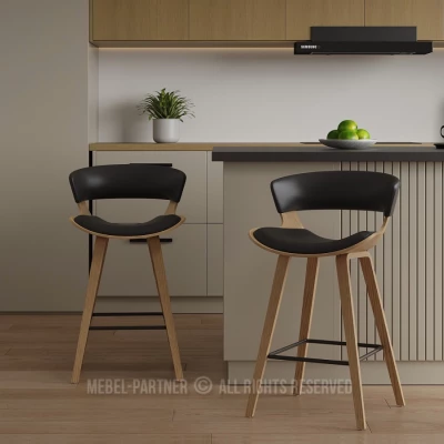 Barová židle JIMENA - dub / černá