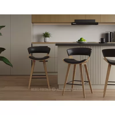 Barová židle JIMENA - dub / černá