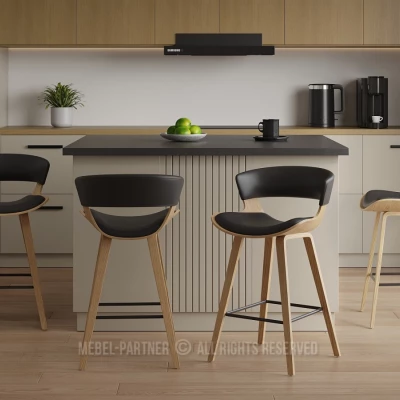 Barová židle JIMENA - dub / černá