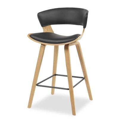 Barová židle JIMENA - dub / černá