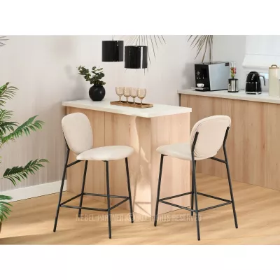 Barová židle KAMILYA - béžová / černá