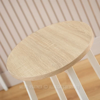 Barová stolička MAEVA - dub sonoma / bílá