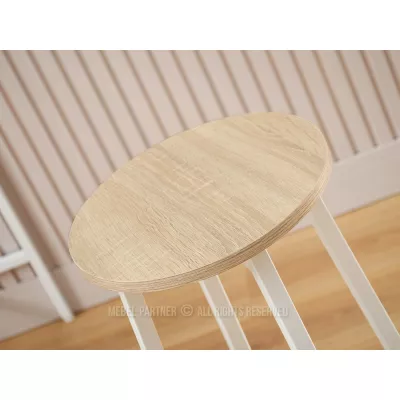 Barová stolička MAEVA - dub sonoma / bílá