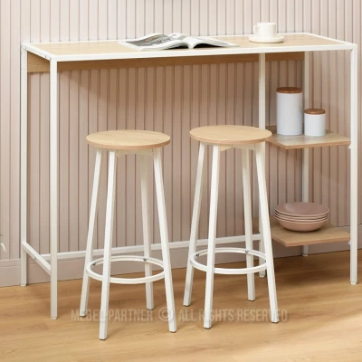 Barová stolička MAEVA - dub sonoma / bílá