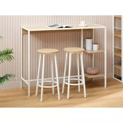 Barová stolička MAEVA - dub sonoma / bílá