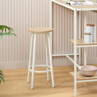 Barová stolička MAEVA - dub sonoma / bílá