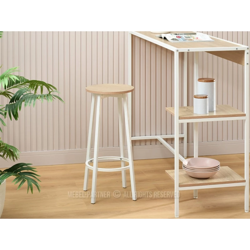 Barová stolička MAEVA - dub sonoma / bílá