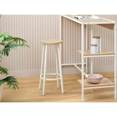 Barová stolička MAEVA - dub sonoma / bílá