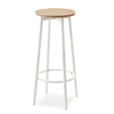 Barová stolička MAEVA - dub sonoma / bílá