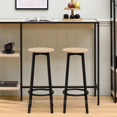 Barová stolička MAEVA - dub sonoma / černá