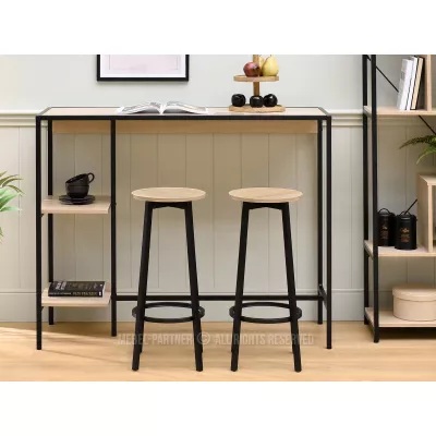 Barová stolička MAEVA - dub sonoma / černá