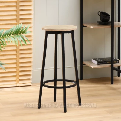 Barová stolička MAEVA - dub sonoma / černá