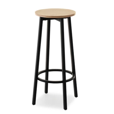 Barová stolička MAEVA - dub sonoma / černá