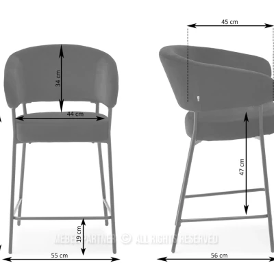 Čalouněná barová židle ISABELLA - béžová / černá