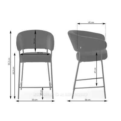 Čalouněná barová židle ISABELLA - béžová / černá