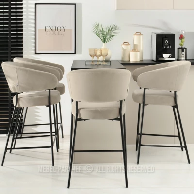 Čalouněná barová židle ISABELLA - béžová / černá