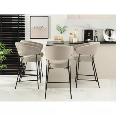 Čalouněná barová židle ISABELLA - béžová / černá