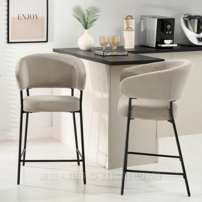 Čalouněná barová židle ISABELLA - béžová / černá