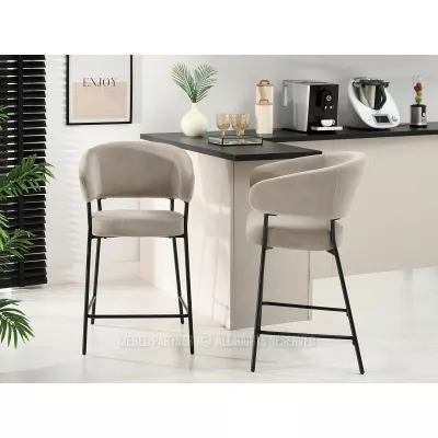 Čalouněná barová židle ISABELLA - béžová / černá