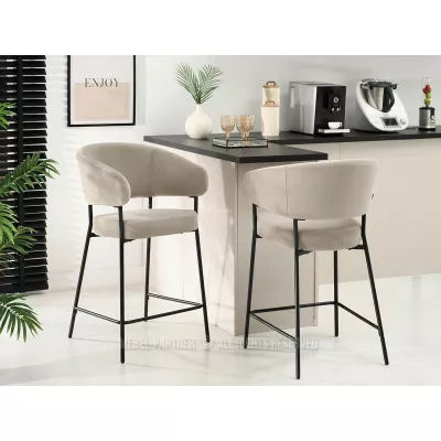 Čalouněná barová židle ISABELLA - béžová / černá