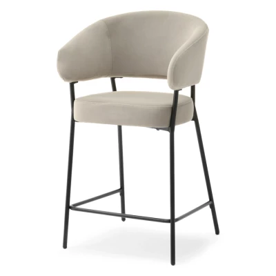 Čalouněná barová židle ISABELLA - béžová / černá