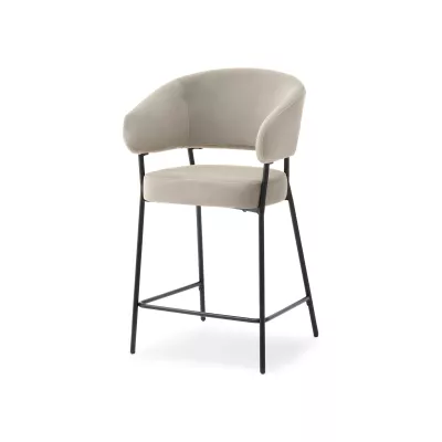Čalouněná barová židle ISABELLA - béžová / černá