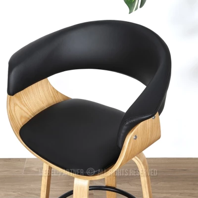 Barová židle MAITE - dub / černá