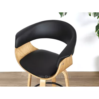 Barová židle MAITE - dub / černá