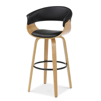 Barová židle MAITE - dub / černá