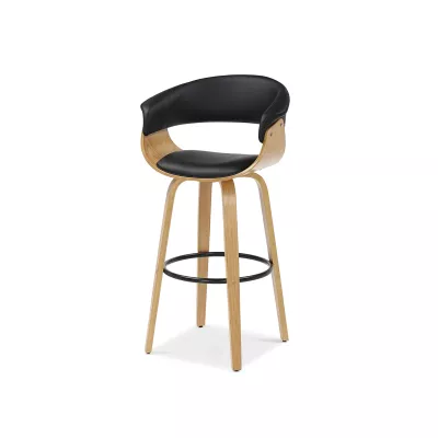 Barová židle MAITE - dub / černá