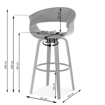 Barová židle MAITE - ořech / černá